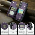 thumbnail image 5 of SaniMore for Samsung Galaxy S23 Ultra Wallet Case, RFID Blocking PU Leather Kickstand Credit Slots Flip Folio Protective Case, Double Magnetic Clasp Durable Shockproof Cover for S23 Ultra, Purple, 5 of 9