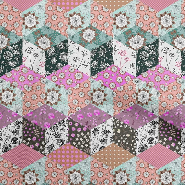 oneOone Cotton Poplin Brown Fabric Floral Sewing Material Print Fabric By The Yard 56 Inch Wide