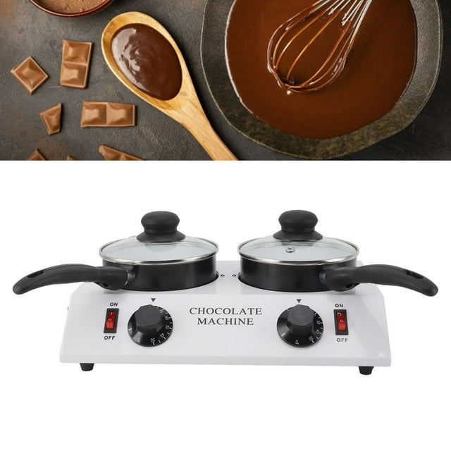 2 Réservoirs Machine à Faire Fondre le Chocolat à Commande Manuelle, Grande Capacité 2 kg, Pot Antiadhésif en Aluminium de Qualité Alimentaire, Usage Polyvalent pour Boutiques de Chocolat Bricolage Ou Préparateurs de Desserts à Domicile