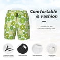 thumbnail image 3 of Balery Kiwi Lemon Mens Swim Trunks Swim Shorts for Men Quick Dry Inseam Beach Shorts with Compression Liner Pocket-Small, 3 of 9