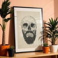 thumbnail image 3 of The Beard's Not Dead - Illustration Skull Gothic Creepy Line Art Anatomy Black Framed Wall Art Print 20 x 30 inches, 3 of 8