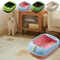 thumbnail image 2 of Lilixerw Open Cat Litter Box with High Side,Semi-Enclosed Kittens Litter for Boxes,Prevent Sand Leakage Deodorizing Easy to Clean,11.02"x16.53"x6.29", 2 of 6