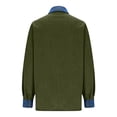 thumbnail image 4 of Tiweut Women Long Sleeve Shirts Lapel Denim Trim Button Down Open Front Ladies Tops, 4 of 5