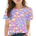 thumbnail image 1 of T-Shirt à Manches Courtes pour Enfants, Col Rond avec Imprimé Graphique Coloré, Mélange Polyester-Spandex Doux, Tissu Respirant, pour Garçons et Filles, Tenue Quatre Saisons, 1 of 7