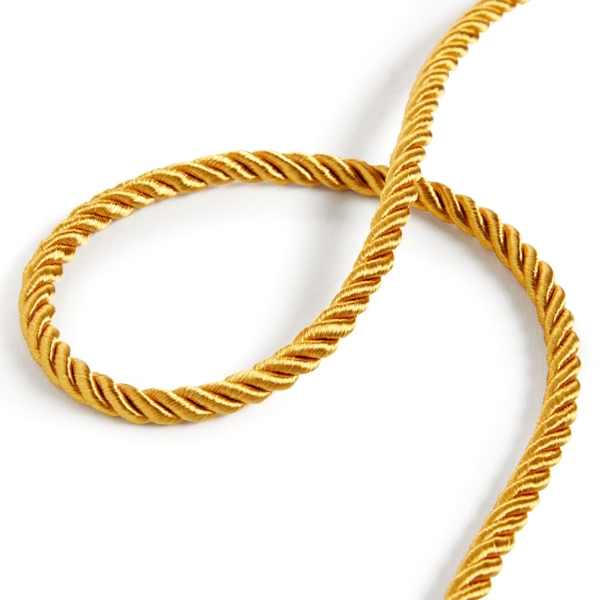Tenn Well 5mm Twisted Cord Trim, 59 Feet Gold Decorative Rope for