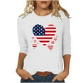 thumbnail image 2 of Cavosen Patriotic Tops for Women Petite Patriotic 3/4 Sleeve Crew Neck Tops American Flag Print T Shirts Lady M Independence Day Casual Shirts Funny 4th of July Tunic Tees 2025 Patriotic Outfits, 2 of 4
