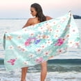 thumbnail image 6 of GZHJMY Watercolor Rose Peony Beach Towel Super Soft Microfiber Sand Free Beach Towels, Oversized Camping Pool Towel, Lightweight, Breathable & Quick Dry Towels, 31x71in Bath Towels, 6 of 7