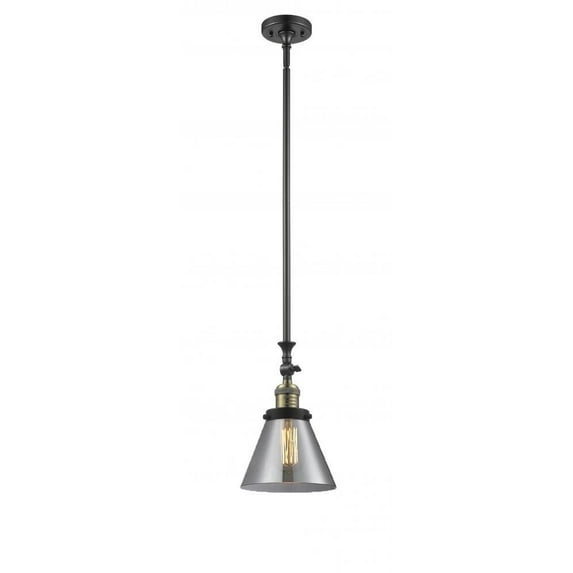 Innovations 206-BAB-G43-L-LED X-Large Cone 1 Light Mini Pendant part of the Franklin Restoration Collection, Black Antique Brass