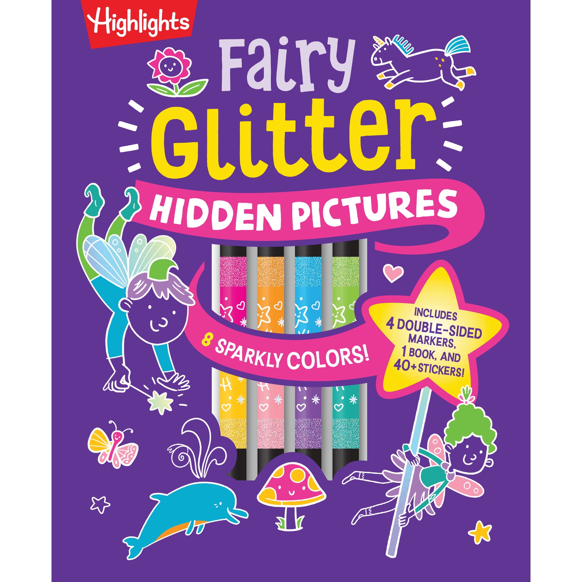 Fairy Glitter Hidden Pictures: Glitter Coloring Book for Kids 6-12 with Fairy-Themed Hidden Pictures Puzzles, Sparkly Markers and Stickers for Creative Coloring Fun (Hardcover)