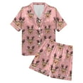 thumbnail image 5 of UngA Christmas Silk Pajamas for Women Short Sleeve Sleepwear Button Down Top and Shorts Loungewear 2 Piece Christmas Pjs for Women Set,Size XL, 5 of 6