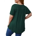 thumbnail image 3 of GingDin Women's Plus Size Tops Henley V Neck Button T Shirt Floral Casual Blouse m-4xl, 3 of 12