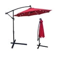 thumbnail image 3 of 10' Steel Patio Umbrella Outdoor Market with Crank and LED Lights Medium Grey, 3 of 5