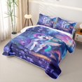 thumbnail image 3 of Erosebridal 3D Cartoon Unicorn Quilt King For Kids,Cute Magic Animal King Coverlet Set,3-Piece, 3 of 7