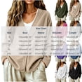 thumbnail image 2 of Qgtaibl Womens Button Down Blouse Corduroy V Neck Long Sleeve Shacket Jackets Fall Loose Fit Casual Cardigan Tops Black L, 2 of 5
