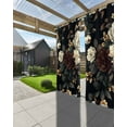 thumbnail image 3 of nqOlkjepod Outdoor Curtains for Patio Waterproof, Vintage Black Floral Outdoor Privacy Panels Grommet, Spring Seasonal Botanical Blooms Blackout Outside Curtains for Porch/Cabana 54"x84", 1 Panel, 3 of 8