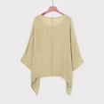 thumbnail image 4 of Tittly T Shirts for Women Basic Tees Women's Fashionable And Casual Large Size Loose Cotton Nine Point Sleeve Top T Shirt Tshirts Shirts Tops for Women Trendy Beige 5XL, 4 of 4