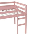 thumbnail image 4 of Noble House Modern Tilda Twin Loft Bed, Solid Rubber Wood Frame with Ladder, Spacious Under for Kids, Pink, 4 of 13