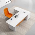 thumbnail image 3 of Executive Writing Office Desk Reception Desktop Corner Standing Office Desk Bedroom Scrivania Ufficio Lavoro Salon Furniture My Lux Decor Round, 3 of 12