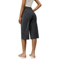 thumbnail image 5 of RPVATI Womens Capris Pants Straight Solid Stretchy Pants for Women Elastic Waist with Pockets Plus Size Wide Leg Pants for Women Drawstring Womens Slacks for Work 2024 Business Casual Dark Gray XXL, 5 of 7
