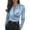 Light Blue, variant on Clossjun Women's Wrap Satin Blouse Tie Knot Bishop Long Sleeve Elegant Business Work Shirts