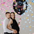 Exciting Gender Reveal Balloons 2 Pack 36 Inch Black Boy or Girl