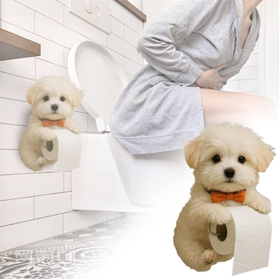 Dog Toilet Roll Holder,Teddy Bear Wall Mounted