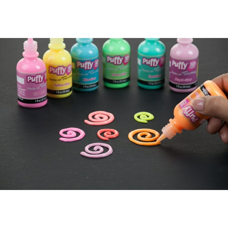 Puffy 1 fl oz 3D Paint Value Pack 12 Color Glow, Multi-Surface