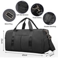thumbnail image 3 of Sports Gym Bag Shoe Compartment Waterproof Dry And Wet Separation Bag (Black), 3 of 5