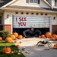 thumbnail image 5 of Creepy Zombie Climber I See You Text Halloween Garage Door Banner Large Outdoor House Exterior Decoration, 5 of 6