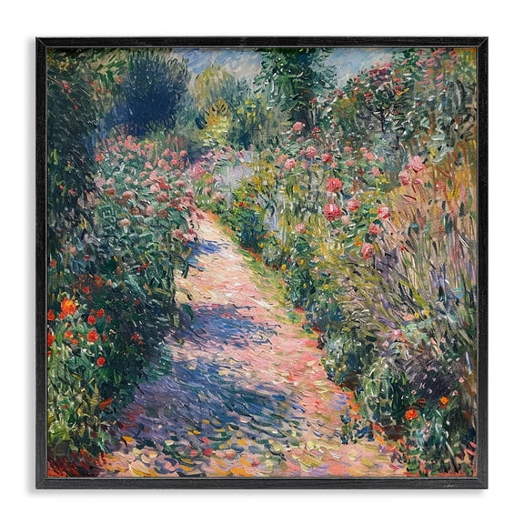 Stupell Industries Impressionist Wildflower Path Black Framed Giclee Art design by LSR Creative Studio, 12 x 12
