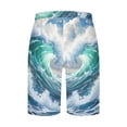 thumbnail image 3 of Mens Swim Trunks Hawaiian Floral Quick Dry Beach Shorts Elastic Waistband Drawstring Casual Shorts, 3 of 4