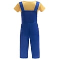 thumbnail image 2 of Funny Cartoon Blue Overalls and Short Sleeve T Shirt Cosplay Costume Set Striped Jumpsuit for Halloween Dress Up, 2 of 10
