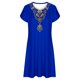 thumbnail image 4 of Puntoco Vestido De Verano Para Mujer Estilo Étnico Estampado Casual Suelto De Manga Corta Con Cuello Redondo Azul Xxl,Regalos Para Mujer Joven, 4 of 5