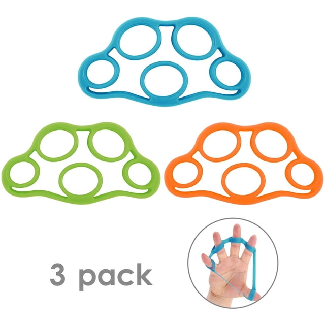 Anillo para Entrenador de Dedos, 3 Piezas con Diferentes Fuerzas Entrenador de Mano Amplificador de Mano Amplificador de Mano, Dispositivo de Entrenamiento de Entrenador de Músculos de Goma para Terapia de Entrenamiento de Fuerza Muscular Naranja + Azul Lago + Verde Sailing Electrónica