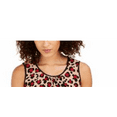 thumbnail image 2 of ANNE KLEIN Womens Brown Printed Sleeveless Jewel Neck Tank Top XXS, 2 of 3