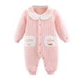 thumbnail image 1 of Gibobby Mono Ajustado de Verano Mono de manga larga acanalado para bebés y niños pequeños para recién nacidos(Rosa， 9-12 Meses), 1 of 5