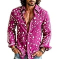 thumbnail image 2 of Fsmtpdam Mens Hawaiian Shirt Floral Button Down Collared Casual Long Sleeve Printed Boho Tops Vintage Relaxed Fit Lightweight Summer Beach Vacation Shirts, 2 of 5