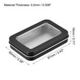 thumbnail image 2 of Uxcell Metal Tin Box, 3.43" x 2.36" x 0.71" Tinplate Storage Containers with Clear Lids, Black, 2 of 5