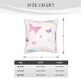 thumbnail image 4 of DouZhe Velvet Decorative Throw Pillow Covers Set of 2, Soft Square Cushion Cover with Invisible Zipper Cute Pastel Pink Butterfly Printing, 20"x20", 4 of 7
