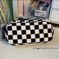 thumbnail image 2 of 1pc Large Capacity Checkerboard Pattern Pencil Case for Students - Soft Handle, Stationery Bag with Back to School Essentials Desk Storage Organization, 2 of 5