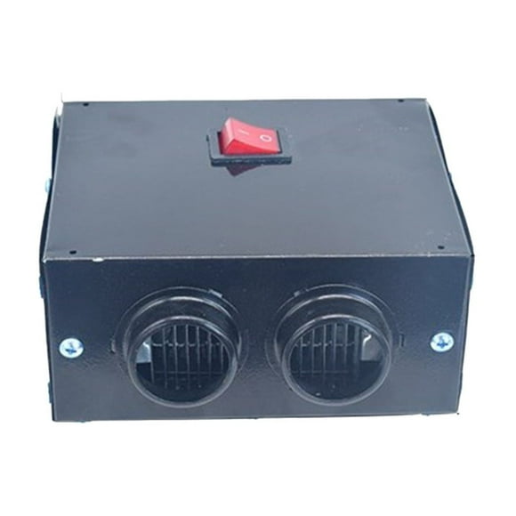 Chauffage de Voiture 12V Double Prise Haute Puissance, Dégivrage Rapide, Tubes en Aluminium, Accessoires de Montage pour Véhicules, Utilisation Hivernale 6.50x5.71x5.31 Po 2.20Lb