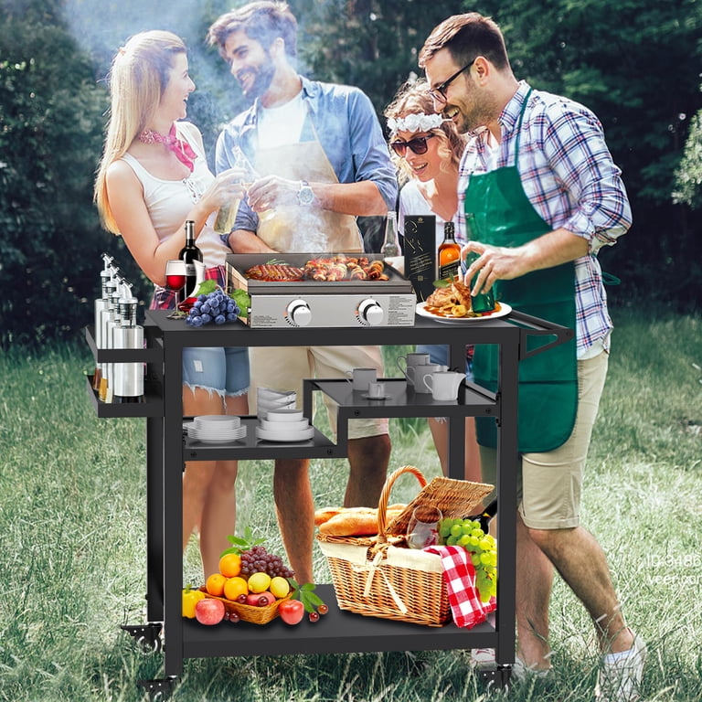 G Taleco Gear Rolling Grill Table, 32"x20" Black photo 5