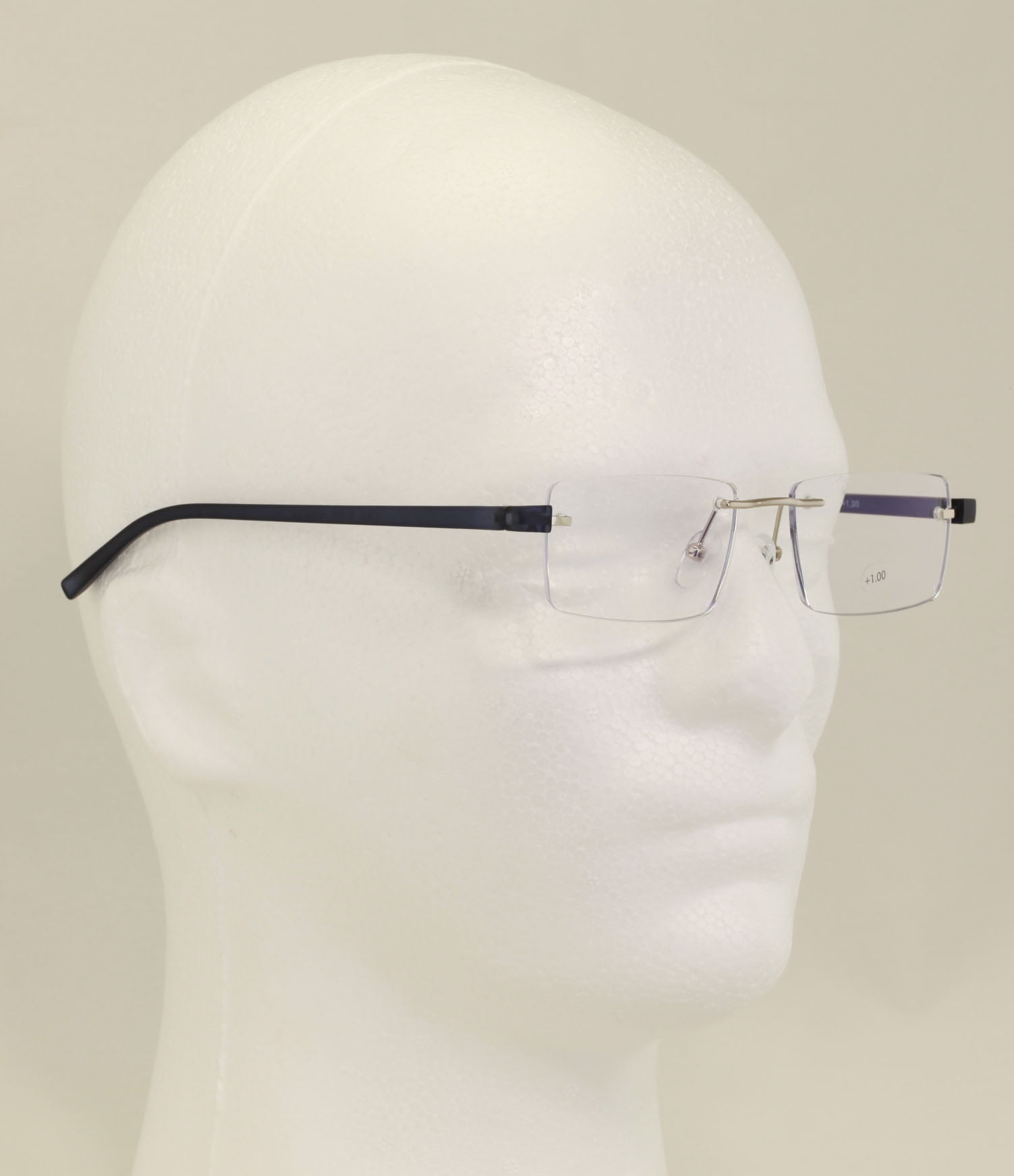 3 Pairs Lightweight Full Rimless Reading Glasses Metal with Flexible Temple - Rectangular Anti Blue Blocker Reader Clear Lens 2.00