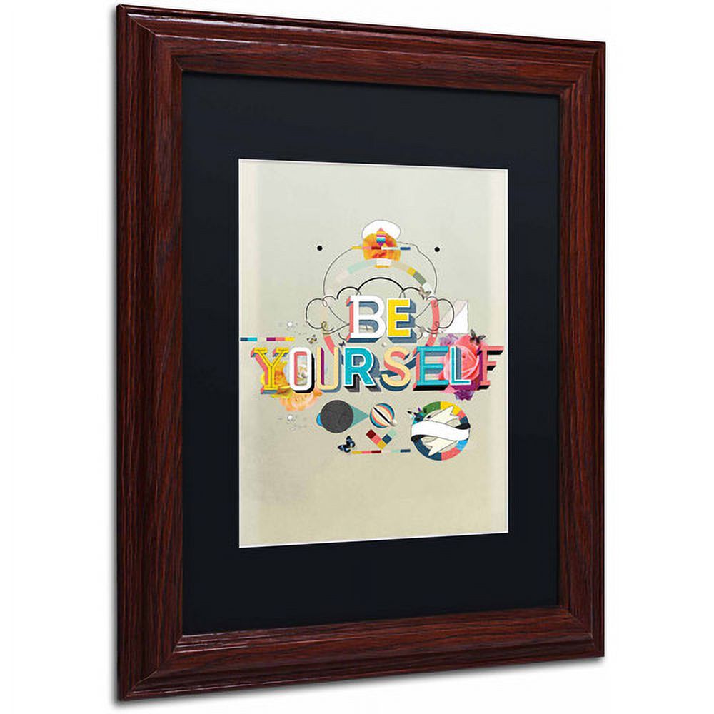 Trademark Fine Art "Be Yourself" Canvas Art by Kavan & Co Black Matte, Wood Frame