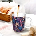 thumbnail image 3 of Yiaed Skull starry sky flower Print Ceramics Coffee,Large Handle Design,Extra Large Tea and Coffee Cup for Office and Home Mugs, 3 of 6