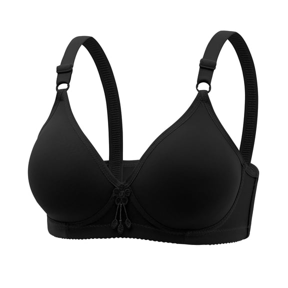 ATENAR Womens Bras,Wireless Bras for Women,Supportive Bras for Women,Soft,Stretch Fabric,Solid,Nylon,Black,XL(US:10)