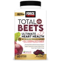 Force Factor Total Beets Ultimate Heart Health, Blood Pressure Support with CoQ10 & Beet Root for Nitric Oxide & Energy, Berry, 60 Soft Chews