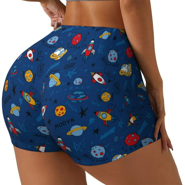 Fotbe Space Shorts Sin Costuras – Shorts Deportivos de Cintura Alta para Mujer, Elásticos para Gimnasio, Yoga, Running o Ciclismo-Large