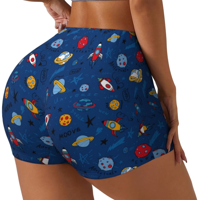Fotbe Space Shorts Sin Costuras – Shorts Deportivos de Cintura Alta para Mujer, Elásticos para Gimnasio, Yoga, Running o Ciclismo-Large