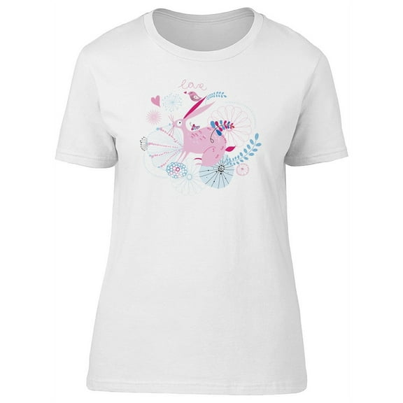 Abstract Pink Bunny Love Tee Women's -Image by Shutterstock